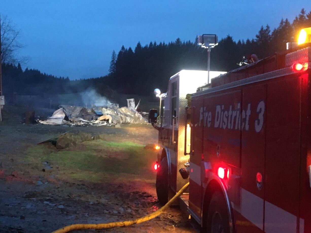 A mobile home was destroyed by a fire early this morning and firefighters are still unsure if anyone was inside.