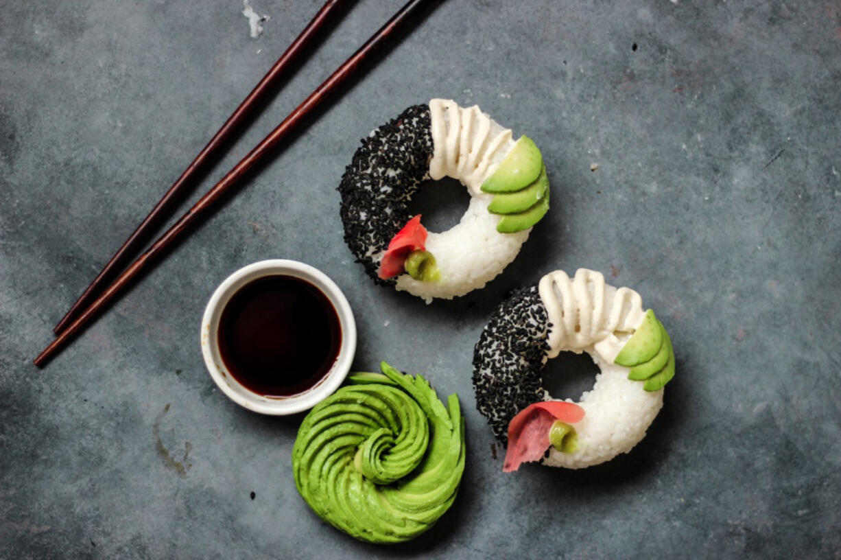 Sushi doughnuts by Sam Murphy.