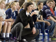 Skyview coach Jennifer Buscher, pictured here at the 2012 4A state tournament where the Storm won the championship, announced she has stepped down as head coach.