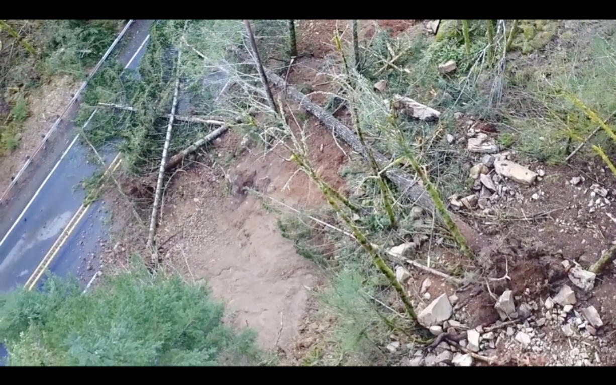 Part of state Highway 503 near Yale will remain closed through the spring due to an unstable landslide that is blocking both lanes.