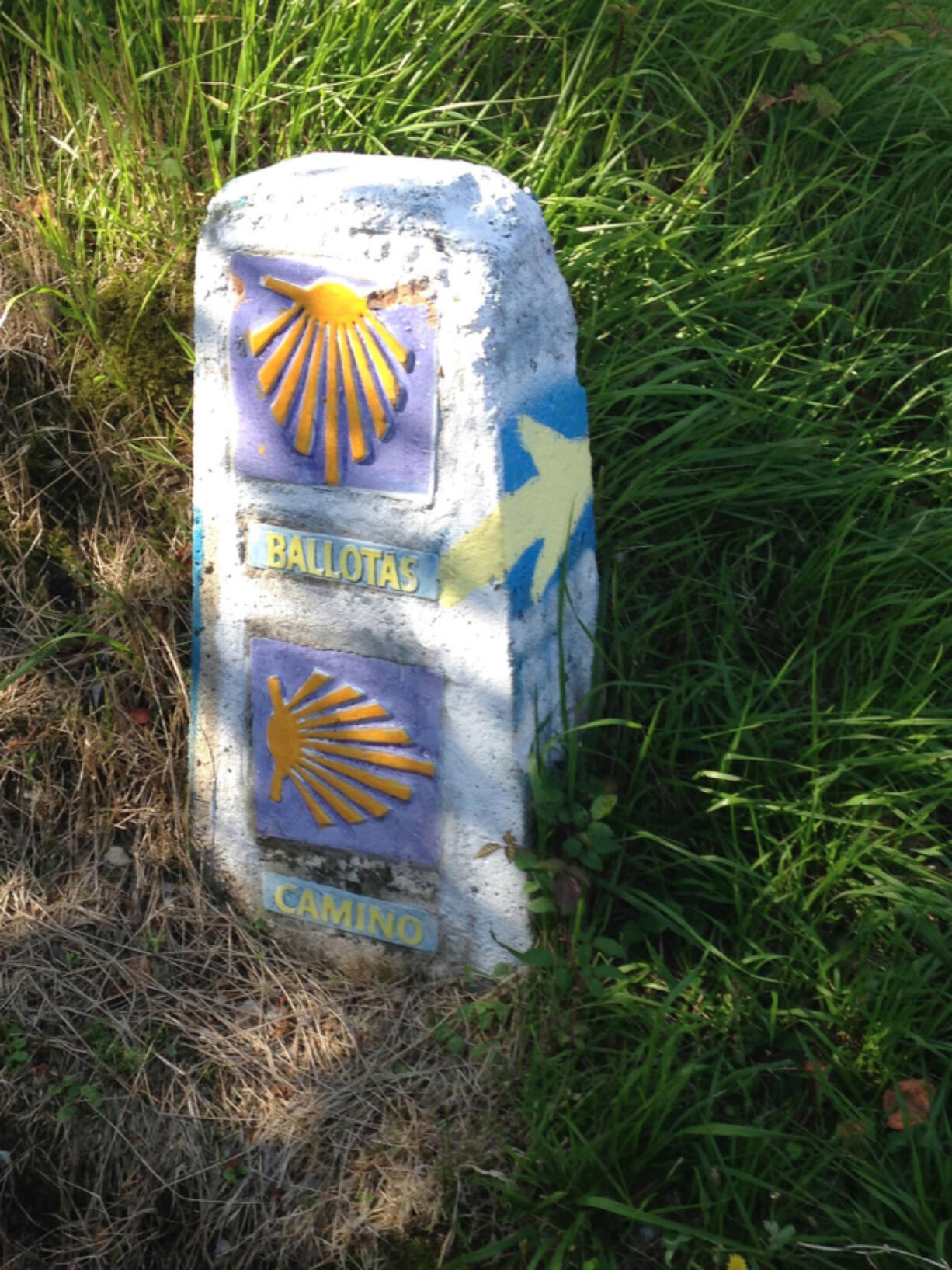 Typical way markers along the El Camino Norte route that Battle Ground resident Nancy Herron walked in 2016. The 507-mile route is one of several that make up the El Camino de Santiago pilgrimage in northern Spain.