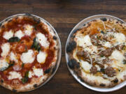 The Margherita pizza, left, and Bolognese pizza are seen at Nonavo Pizza in downtown Vancouver.