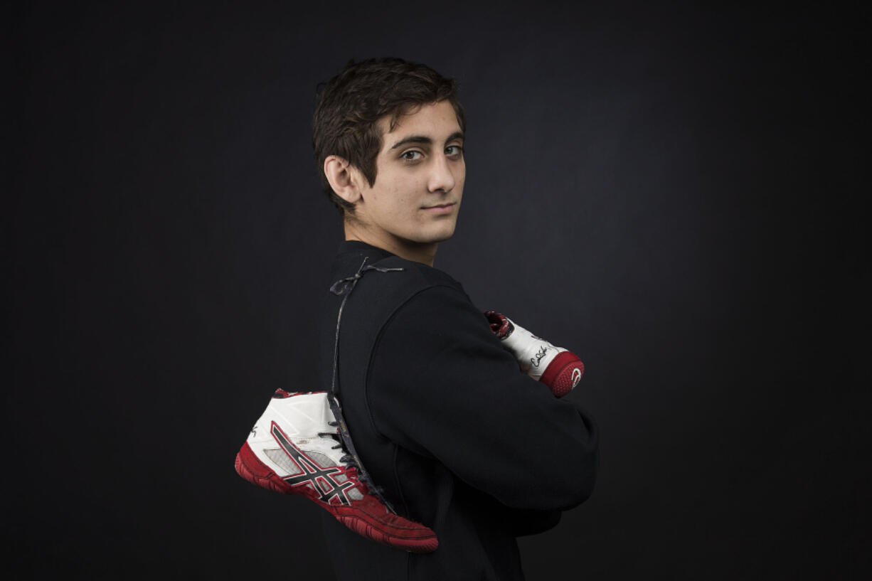 All-region wrestler of the year Ethan Rotondo, a Union High School senior, is pictured in The Columbian&#039;s photo studio Monday afternoon, Feb. 27, 2017.