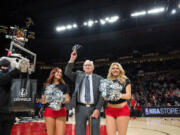 Central Vancouver: Merle Osborne, 97, was honored at the March 2 Portland Trailblazer game for his service.