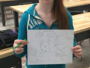 Ridgefield: View Ridge Middle School students, such as eighth-grader Marissa Buttars, drew up design ideas using green architecture design elements for the district&#039;s new 5th through 8th grades campus during a visit from LSW Architects.