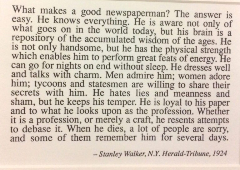 Newspaper clipping: What makes a good newspaperman?