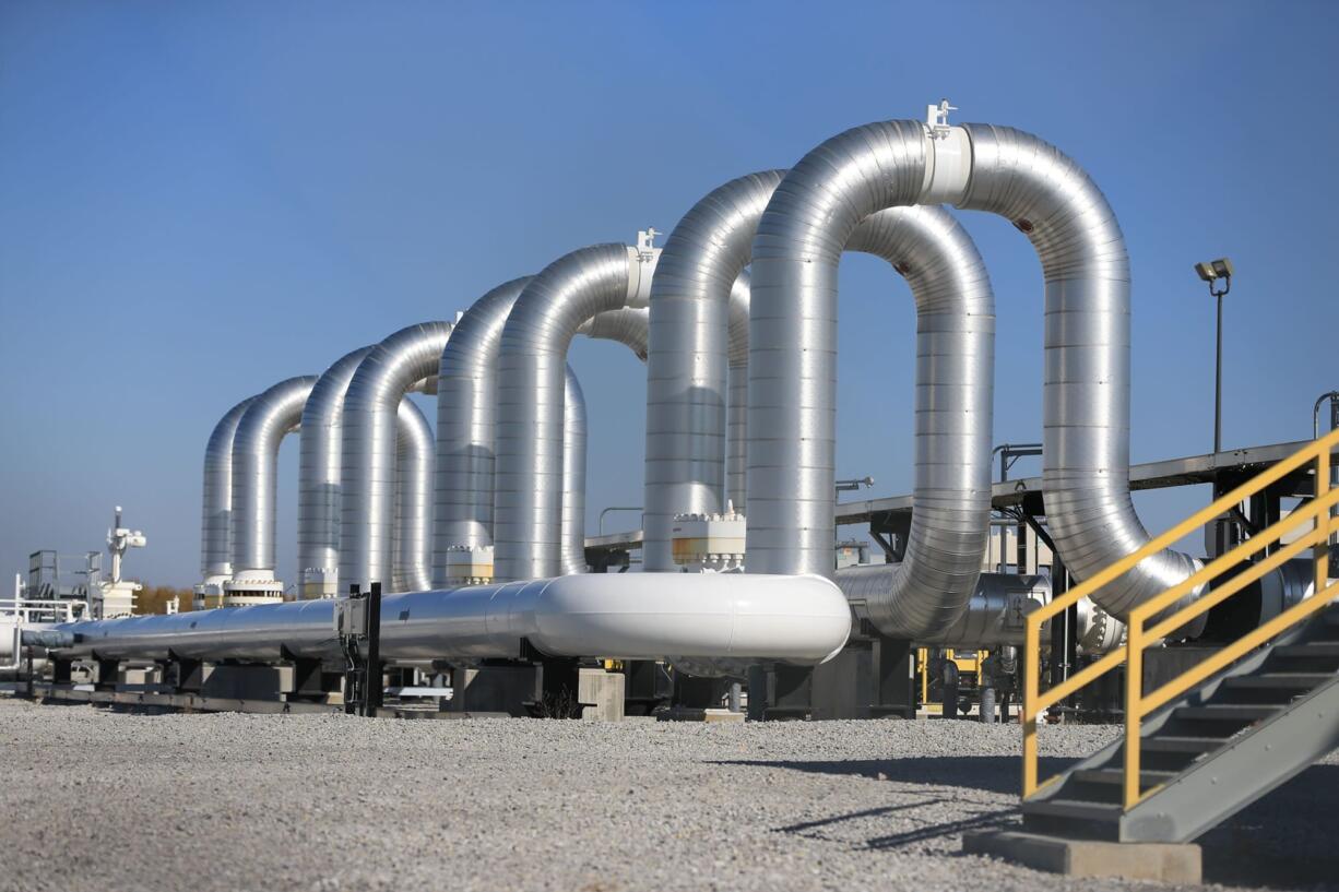 FILE - In this Nov. 3, 2015, file photo, the Keystone Steele City pumping station, into which the planned Keystone XL pipeline is to connect to, is seen in Steele City, Neb. Senior U.S. officials say the State Department will recommend approval of the Keystone XL pipeline, clearing the way for the White House to formally approve it.