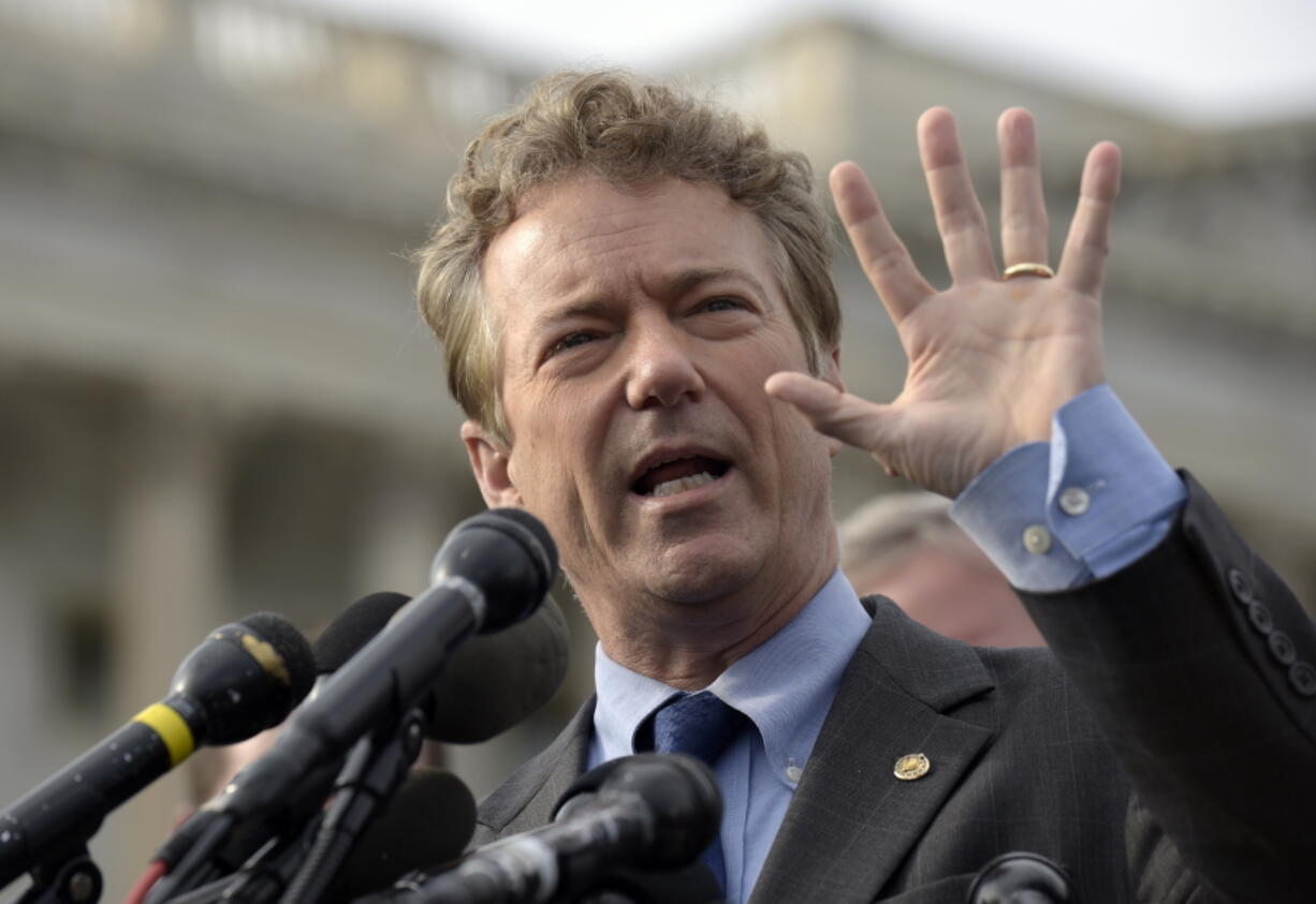 Sen. Rand Paul, R-Ky. speaks about health care Tuesday during a news conference on Capitol Hill in Washington.