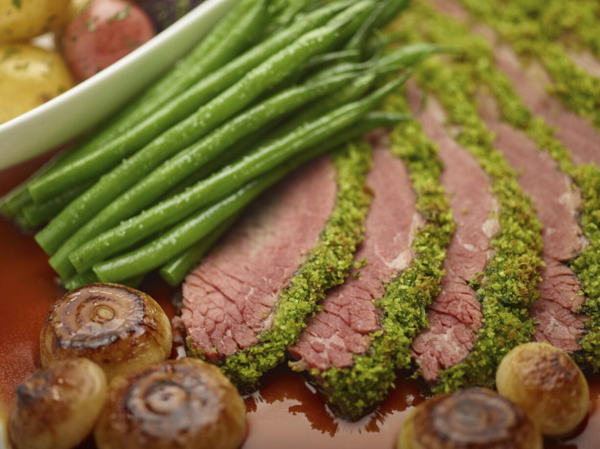 A red wine braised brisket (Phil Mansfield/The Culinary Institute of America via AP)