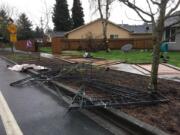 An EF0 tornado damaged fences and patio furniture Friday afternoon along Northeast 99th Street near Northeast 140th Court in the Orchards area of Vancouver.