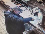 The Clark County Sheriff's Office released this photo of a heavyset man in his 50s who robbed a Subway sandwich shop Tuesday morning in Salmon Creek.