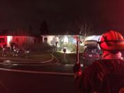 Crews quickly put out a fire that displaced one person and killed a dog early Friday morning.