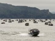 The Washington side of the Columbia, just upstream from the Megler-Astoria Bridge, can be a popular spot during the Buoy 10 salmon season.