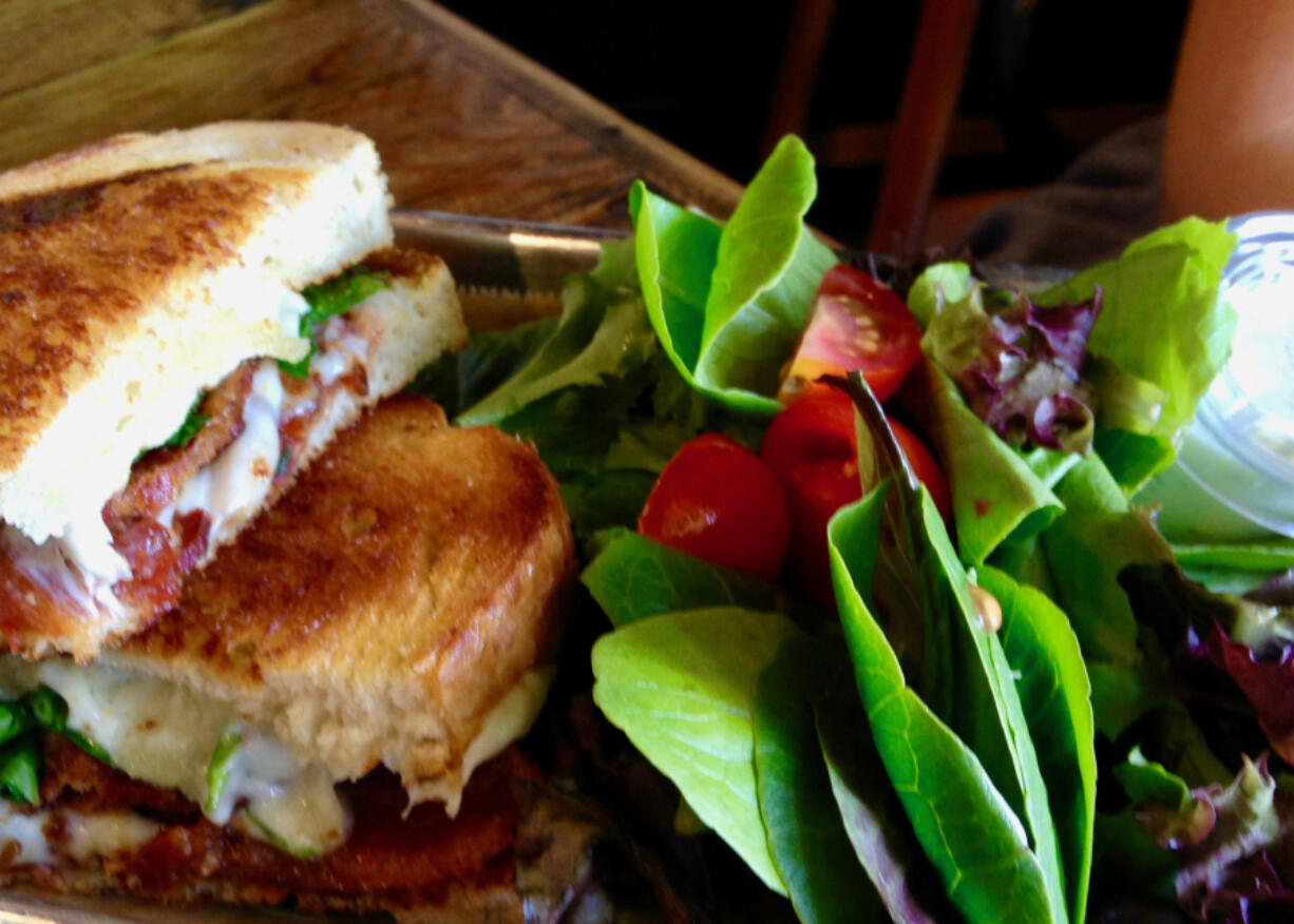 At Arroyo Grande&#039;s Comfort Market, the grilled cheese options include this bacon-tomato-jam version, as well as a chicken-artichoke melt and jalapeno popper inspired version.