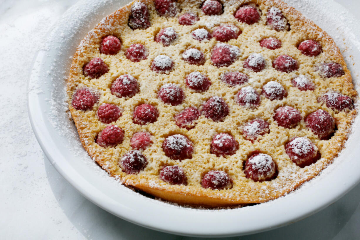 Honey Whole-Wheat Clafoutis With Raspberries (Deb Lindsey for The Washington Post)