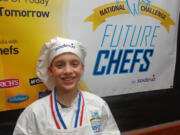 Washougal: Gause Elementary School fifth-grader Bryce Condon with his &quot;Sensational Summer Squash Casserole,&quot; which earned him the top spot in Sodexo&#039;s Future Chefs Challenge.