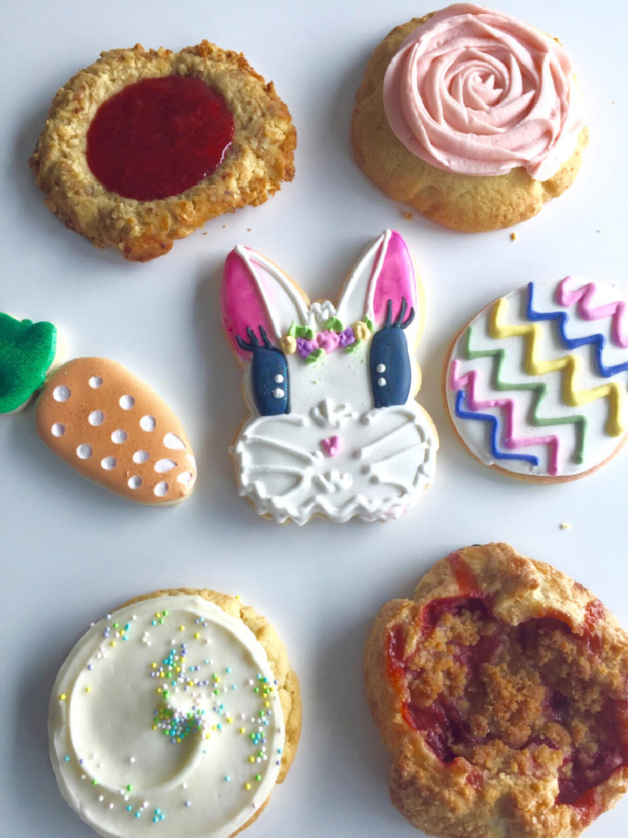 Discover spring-themed treats and cookies at local bakeries, such as Treat, Rosycakes and DiTazza Gourmet Coffee.