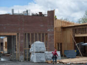 Construction continues at the new Vancouver Fire Department Fire Station 1 at 2607 Main St, late Thursday morning. The department is replacing Stations 1 and 2 in an effort to better serve the west side of the city.