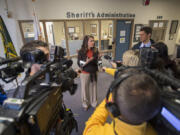 U.S. Rep. Jaime Herrera Beutler, R-Camas, tours the Clark County Jail on Thursday. Herrera Beutler has introduced legislation to allow the Department of Health and Human Services to offer loans and loan guarantees to substance abuse treatment centers, psychiatric hospitals and treatment facilities so they can build facilities to ease the pressure on jails that must Hedeal with substance abusers and the mentally ill.