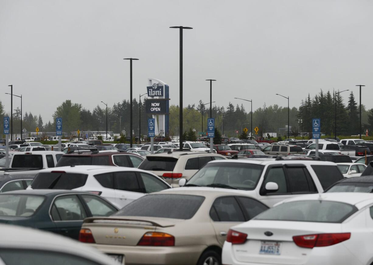 The parking lot at Ilani Casino Resort in La Center was at capacity during the grand opening, Monday April 24, 2017.