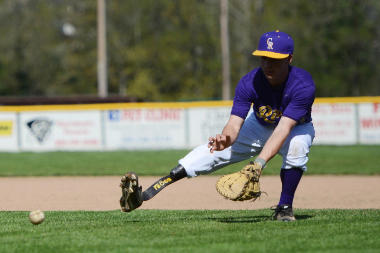 Manheimer plays first base for the Columbia River High School baseball team.