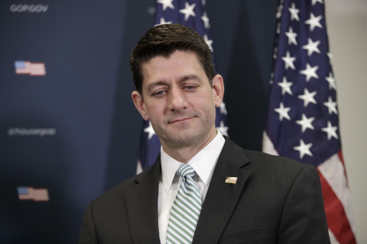 House Speaker Paul Ryan of Wis. pauses during a news conference on Capitol Hill in Washington on Tuesday. Ryan said Republicans are talking about reviving the failed health care bill, but said it would be premature to say where the legislation stands or how much support it could garner. (AP Photo/J.