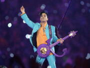 Prince performs during the Super Bowl halftime show on Feb. 4, 2007.