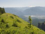 Hikers who make the steep climb to the summit of Table Mountain are rewarded with a grand view of the Columbia River Gorge.