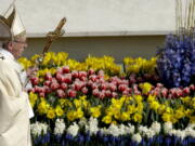 Pope Francis celebrates the Easter Mass, in St. Peter&#039;s Square, at the Vatican on Sunday.