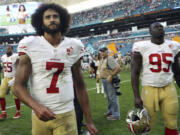 Former San Francisco 49ers quarterback Colin Kaepernick (7) is being discussed as a possible backup for the Seattle Seahawks.