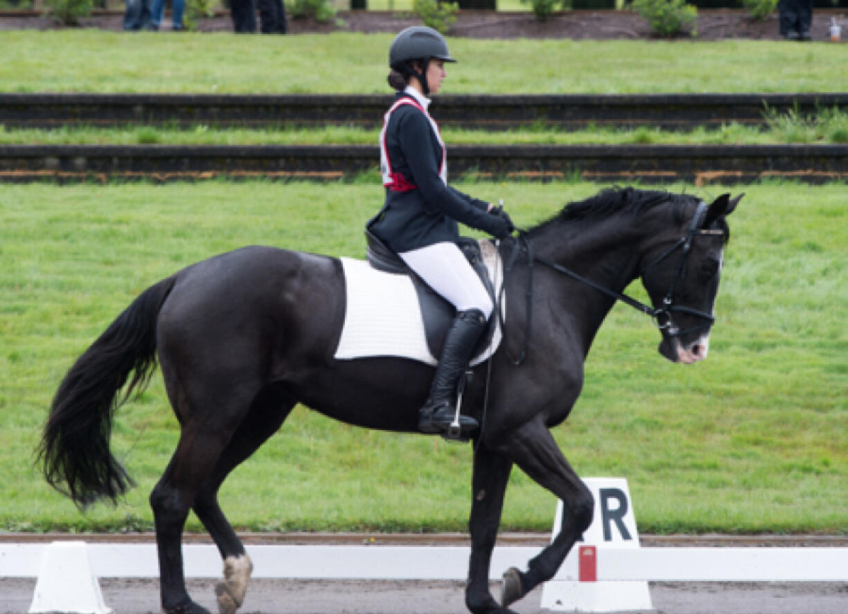 Desiree Fisher of Camas rides "Goose." The pair won a gold medal Sunday at the Washington high school state championships in Moses Lake. (Contributed photo).