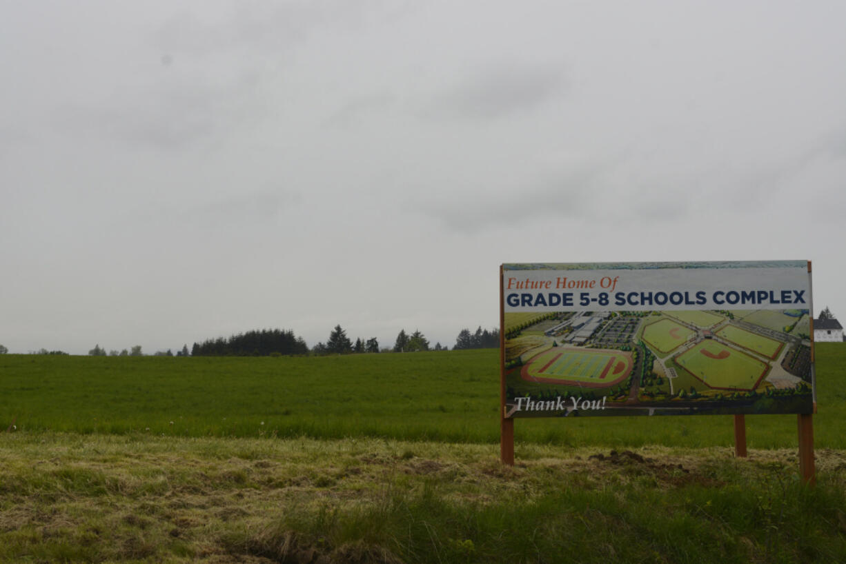 The Ridgefield School District hosted a groundbreaking ceremony May 2 for its new 5-8 campus, which is expected to open in time for the 2018-2019 school year. Funding for the project comes from a $78 million bond residents passed in February.