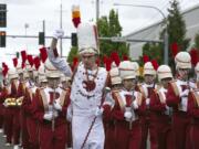 The Prairie High School marching band marches in the annual Hazel Dell parade Saturday.