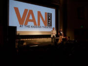 Organizers Kevin Hiebert, left, and Steve Valenta at 2016's inaugural VANtalks event.