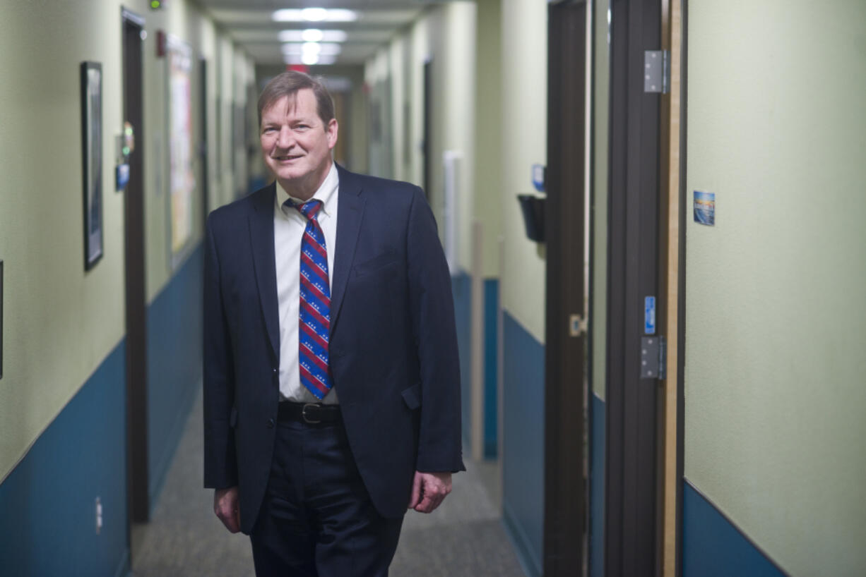 Craig Pridemore, CEO of Columbia River Mental Health Services, walks through the agency on Friday.