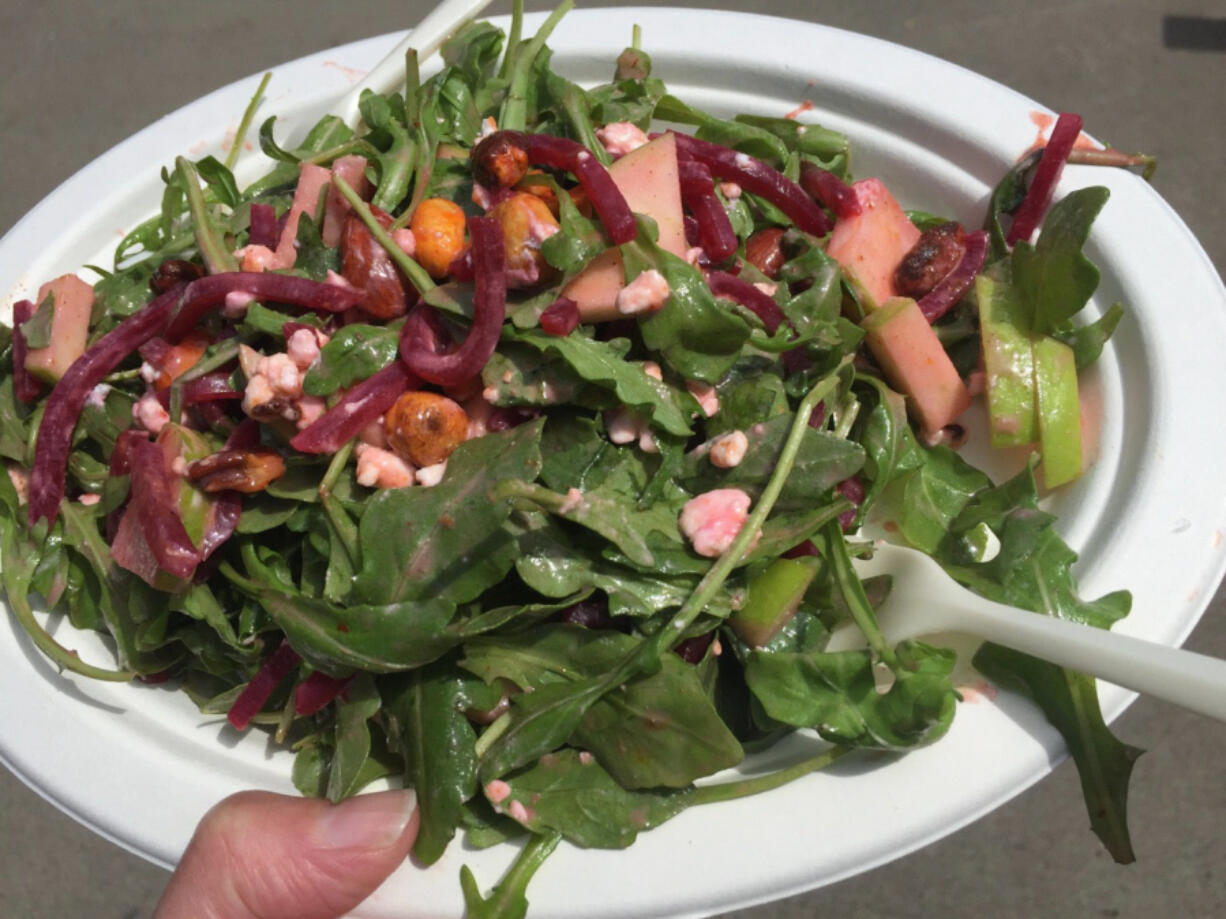 Scenes and tastes from the Vancouver Farmers Market, including a traditional gyro from Getta Gyro and beet n’ apple salad from Herb N’ Roots.