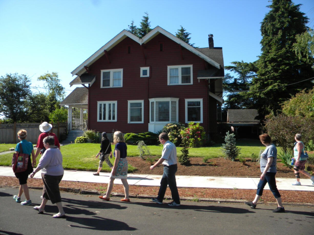 This big red beauty used to be one of the grandest spots in town - until the town got bisected by the I-5 freeway. Now the home fronts a street that’s really an alley alongside the freeway. Still beautiful — but loud.