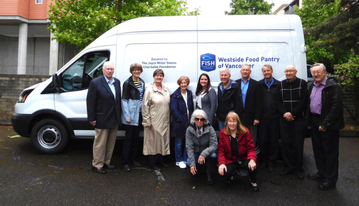 Esther Short: FISH of Vancouver Board of Directors members with Joyce Miller Owens Charitable Foundation representatives after the foundation donated a new Ford transit cargo van to the nonprofit.