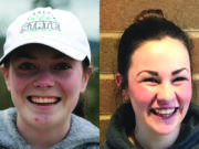 4A district golf champion Emma Cox of Camas (left) and 3A district champion Delainey Patterson of Prairie (right)