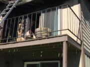 Fire damage is seen after this apartment fire Saturday afternoon in Vancouver's Bagley Downs neighborhood.