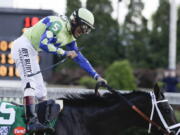 John Velazquez rides Always Dreaming to victory in the 143rd running of the Kentucky Derby horse race at Churchill Downs Saturday, May 6, 2017, in Louisville, Ky.