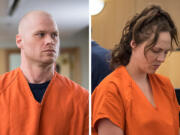 Neil Allen Alway and Ashley Lorraine Barry appear in court May 8 in connection with a Hockinson-area killing.