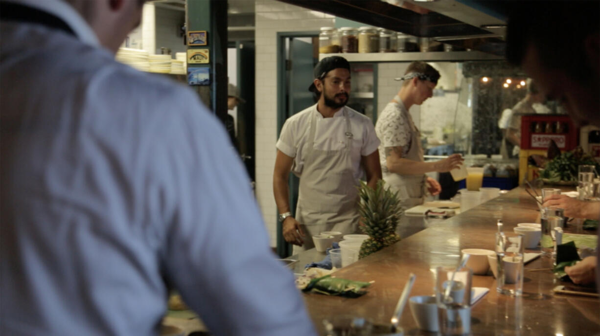 EP/LP executive chef Louis Tikaram teaches the Uber team how to make Asian fusion for the formerly incarcerated women from A New Way of Life in South Los Angeles.