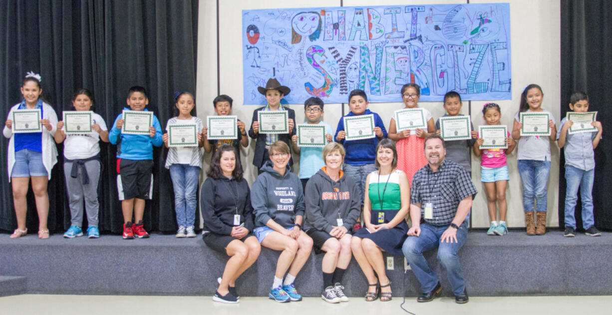 Woodland: Thirteen students in Woodland Intermediate School's English Language Learners class tested out of the program after taking the English Language Proficiency Assessment exam, and were honored during a school assembly.