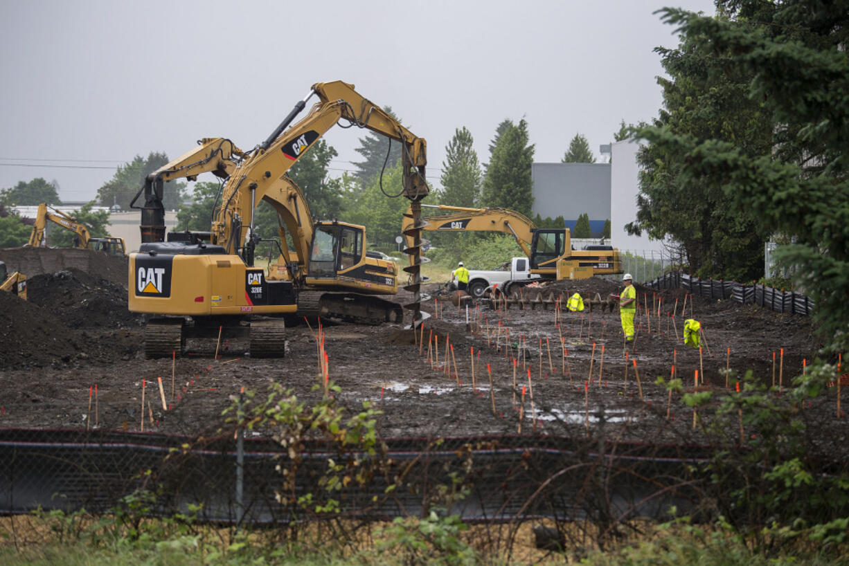 Crews break ground on a Golden Corral at the southeastern corner of the intersection of SR-500 and Northeast Fourth Plain Boulevard. Franchise owner Ramsey Zawideh hopes to get it built and open by October.