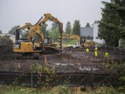 Crews break ground on a Golden Corral at the southeastern corner of the intersection of SR-500 and Northeast Fourth Plain Boulevard. Franchise owner Ramsey Zawideh hopes to get it built and open by October.