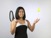 Tennis standout Hannah Gianan of Camas High School is pictured at The Columbian on Tuesday afternoon, June 6, 2017.