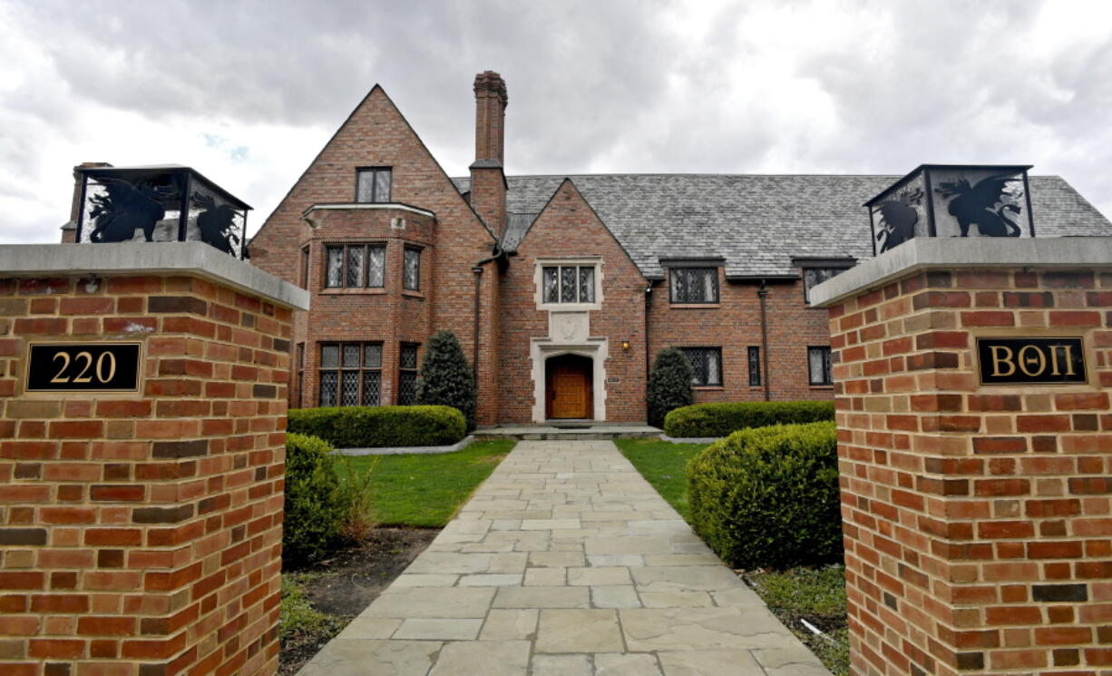 Penn State’s former Beta Theta Pi fraternity house on Burrowes Road sits empty after being shut down in State College, Pa. Security camera footage of the night pledge Tim Piazza was fatally injured at a fraternity event is expected to be at the center of a court hearing. Prosecutors say the Monday, June 12, hearing at a courthouse near campus could take much or all of the day. Eighteen Beta Theta Pi members and the fraternity itself face a preliminary hearing that will determine if thereÇƒÙs enough evidence to send the case to trial.