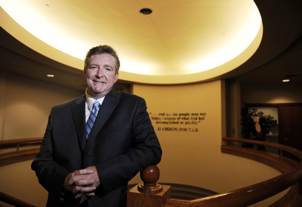 Jim Daly, president and chief executive officer of Focus On The Family, is shown on campus of the nonprofit in Colorado Springs, Colo. Vice President Mike Pence will deliver a speech to mark the nonprofit’s 40th anniversary during a celebration on Friday, June 23, 2017.