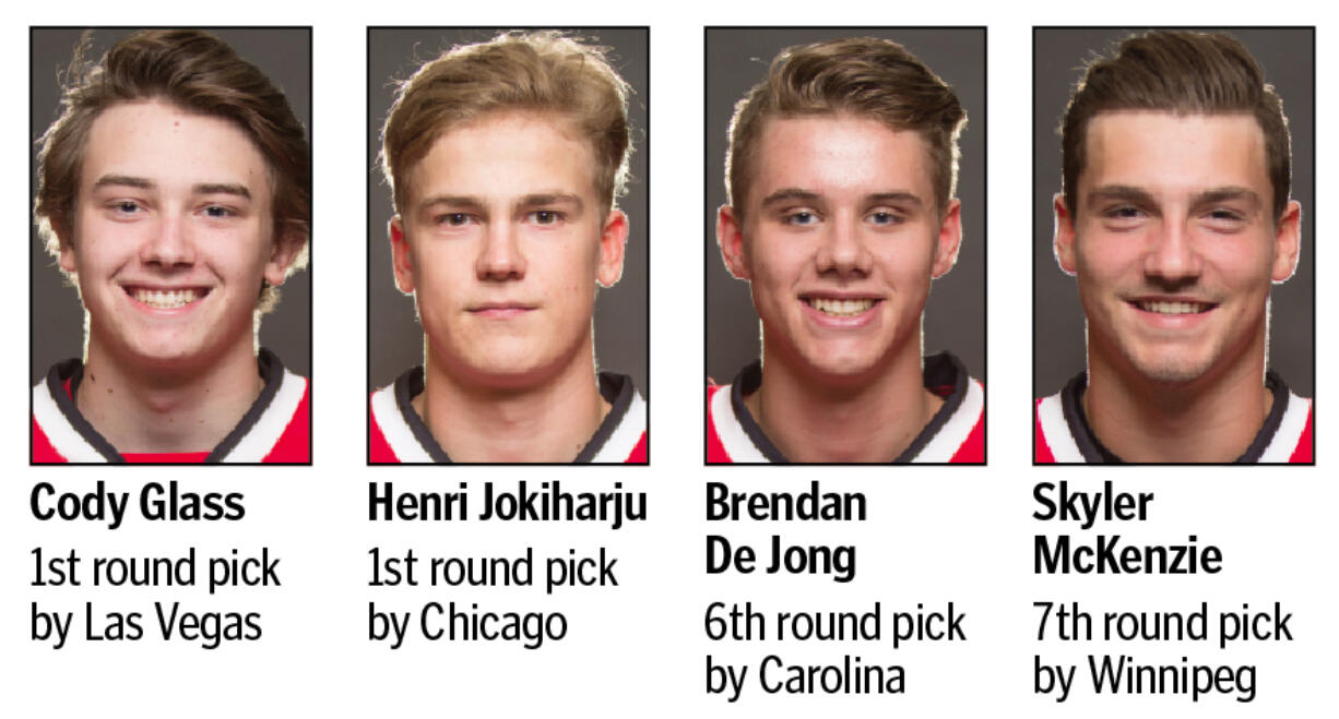 Portland Winterhawks 2017 NHL draft picks included Cody Glass, Henri Jokiharju, Brendan De Jong and Skyler McKenzie.